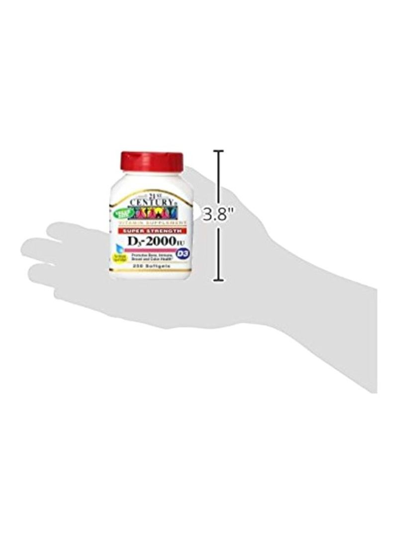 21st Century D3 Bone Supplement 2000IU - 250 Rapid Release Softgels - Image 5